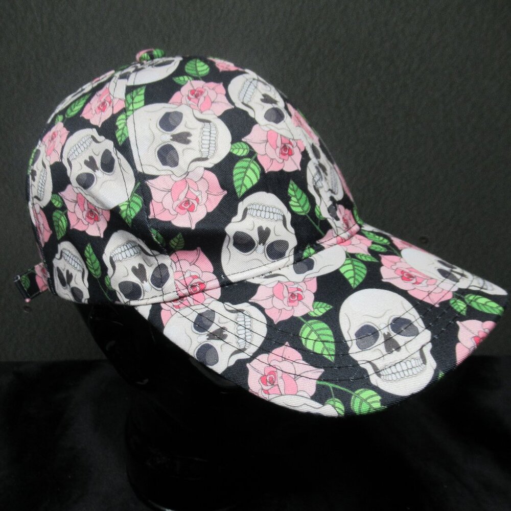 Skulls and Roses Adjustable Baseball Cap